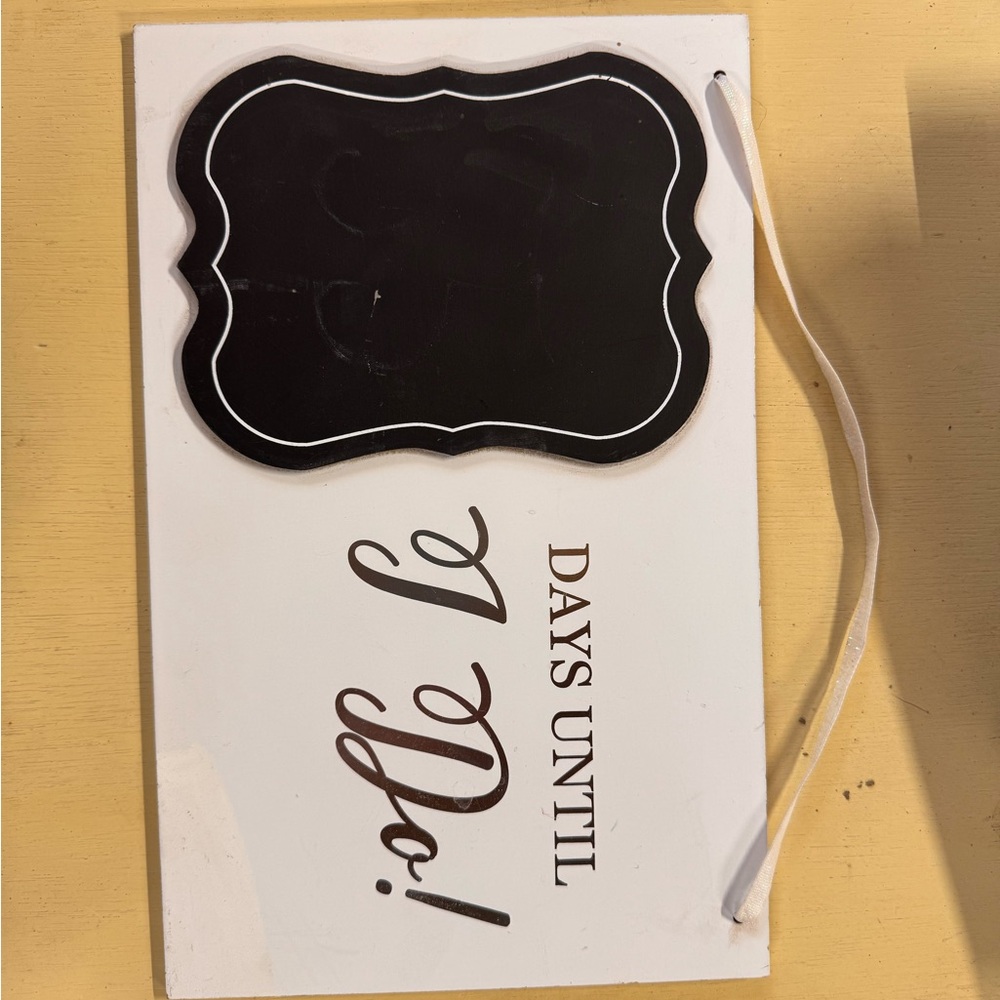 White and Black Wedding Countdown Sign
